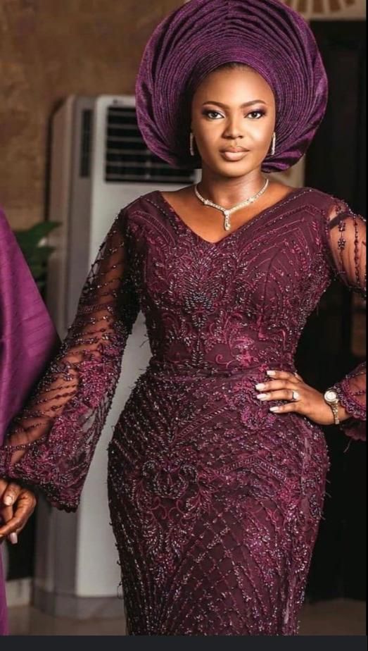 Family aso ebi inspiration - plum formal